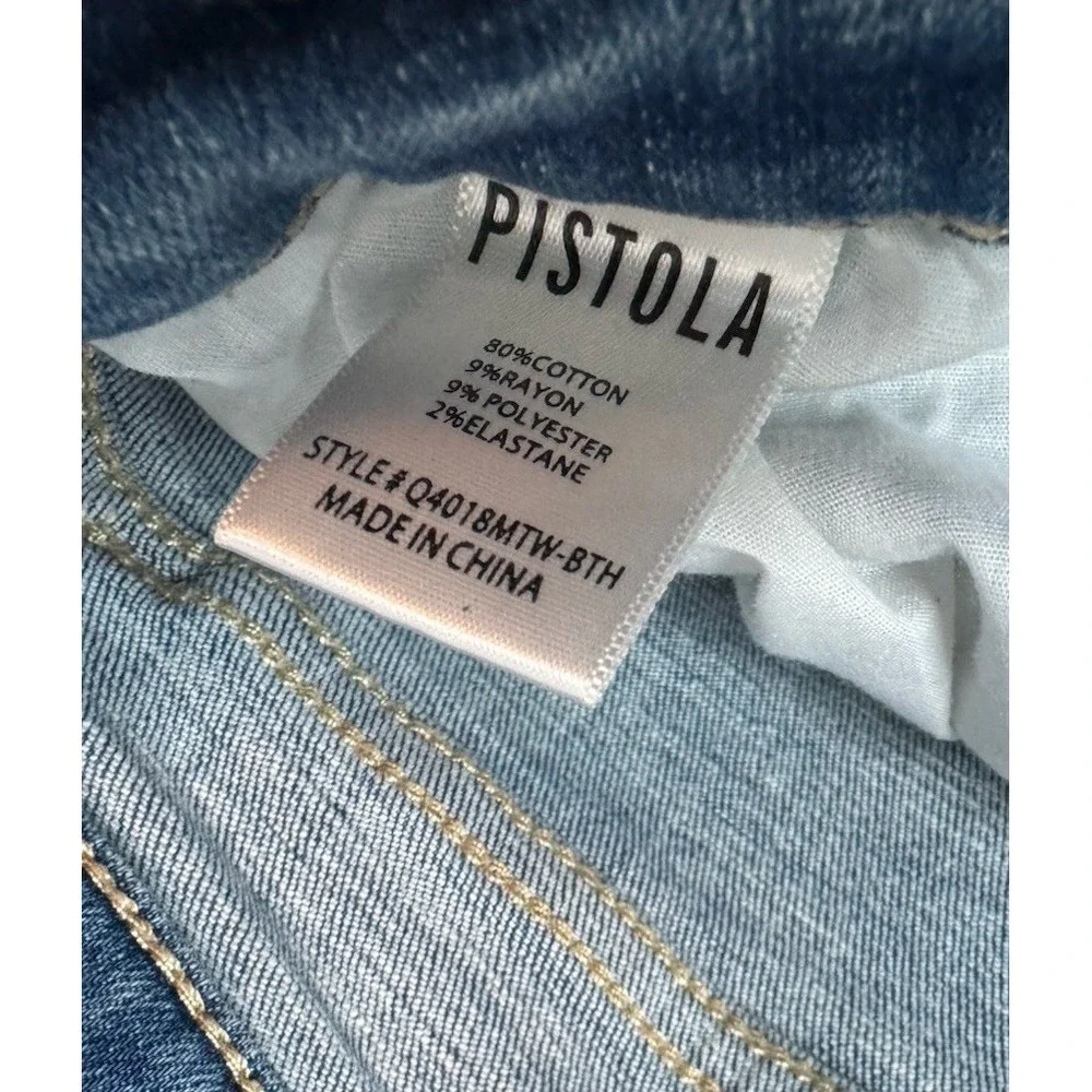 Pistola Shorts 31 Distressed Blue Cut Off Relaxed High Rise Womens‎